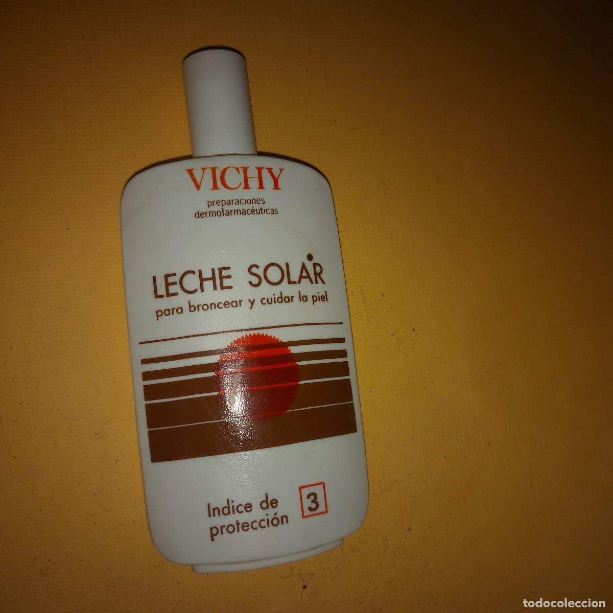 Miniaturas de perfumes antiguos: LECHE SOLAR VICHY, BOTE DE LOS A&Ntilde;OS 70