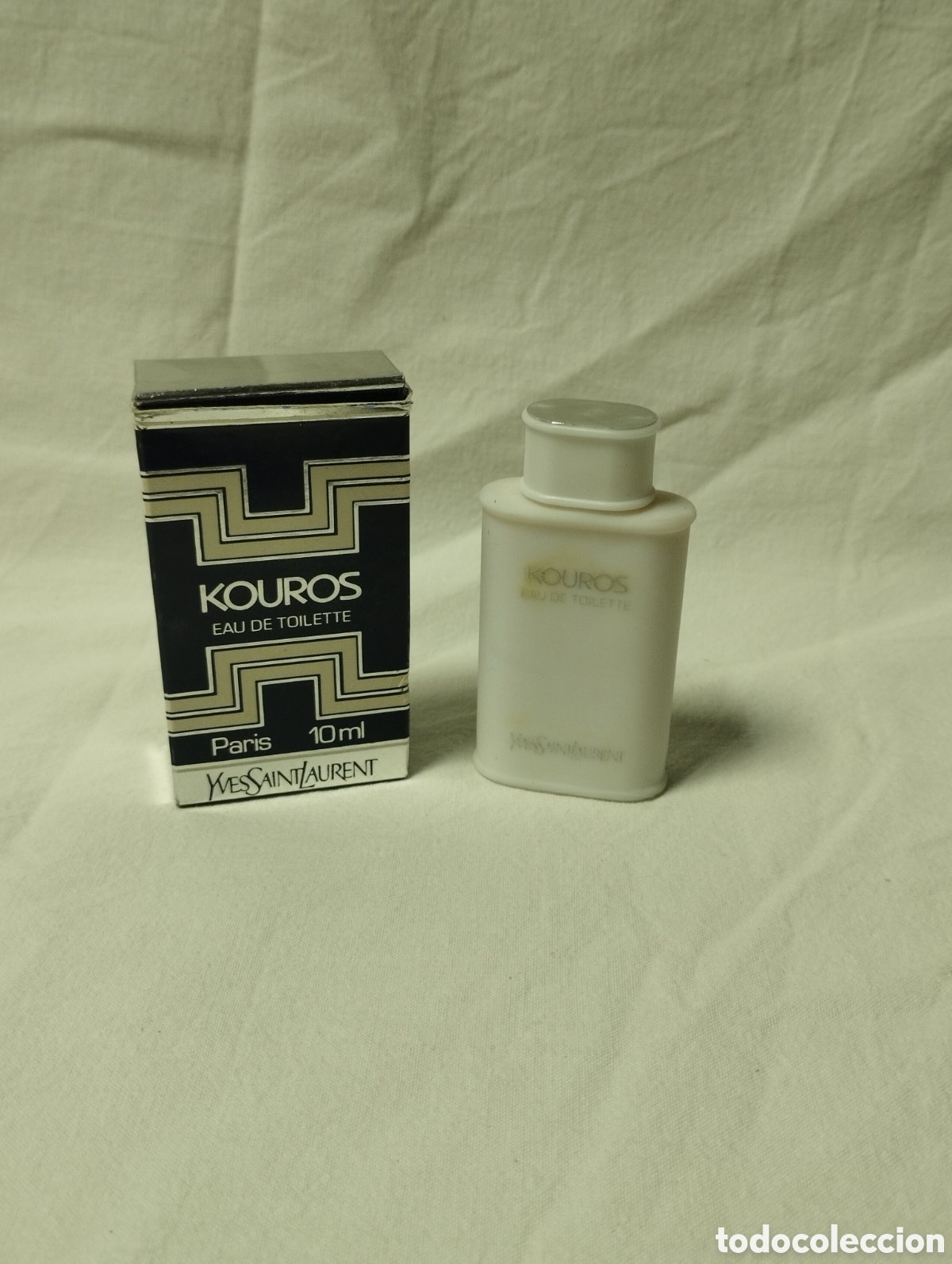 Miniaturas de perfumes antiguos: MINIATURA PERFUME COLONIA KOUROS YVES SAINT LAURENT. ALTO CAJA 7,3 CM.