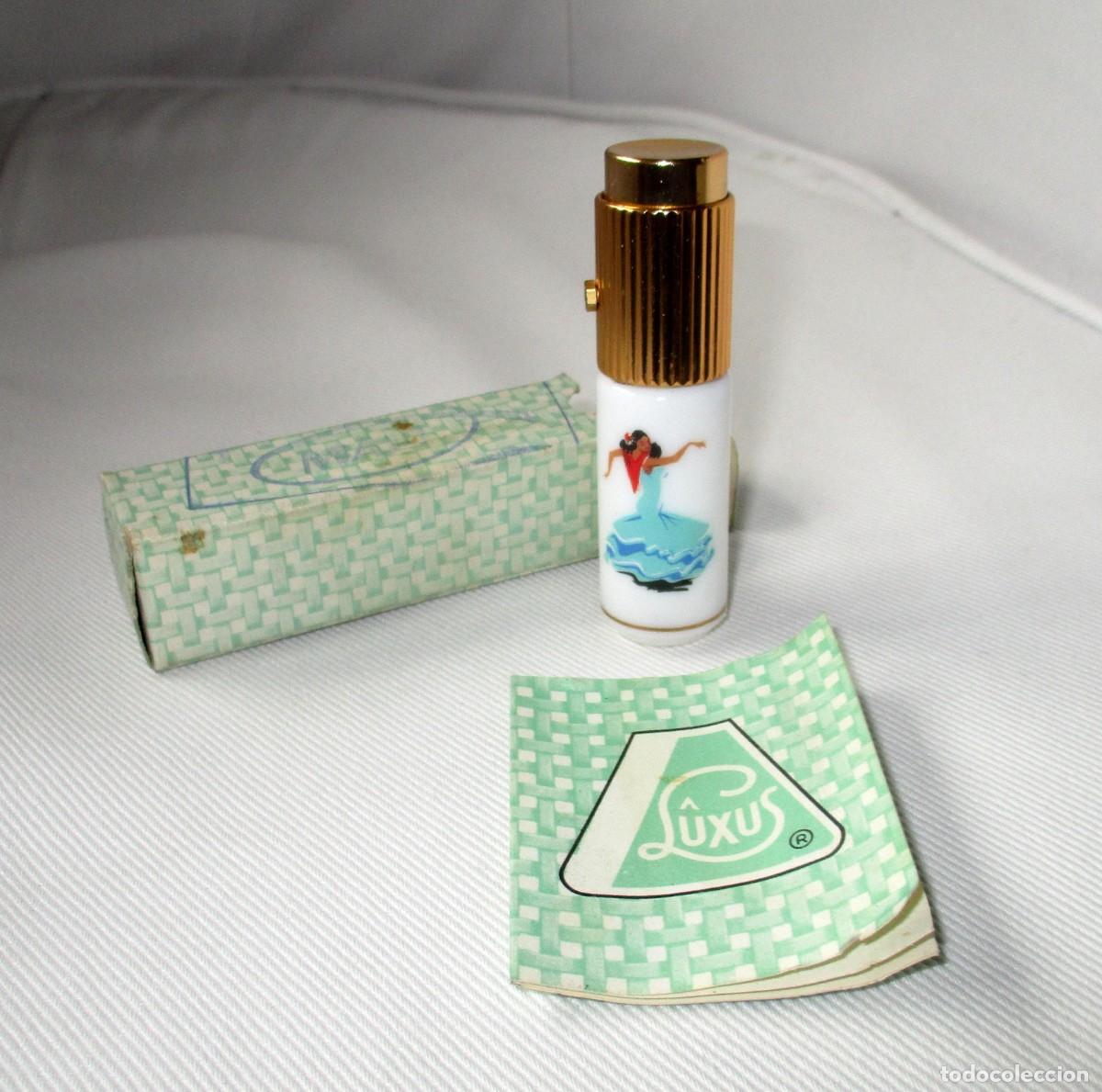 Miniaturas de perfumes antiguos: ANTIGUO PERFUMADOR LUXUS EN PORCELANA Y METAL. CON CAJA ORIGINAL E INSTRUCCIONES.