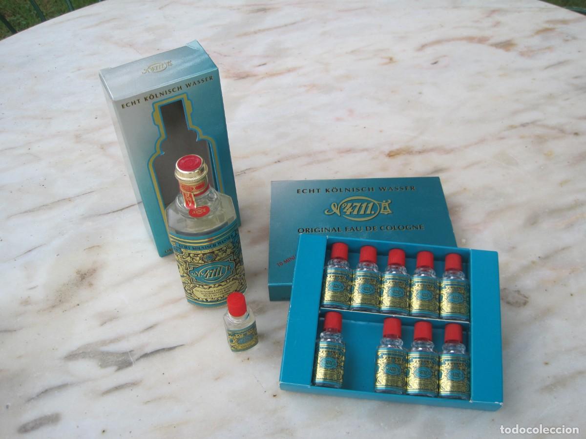 Miniaturas de perfumes antiguos: AGUA DE COLONIA 4711 - FRASCO DE 50 ML. Y CAJA CON 10 MINIATURAS - SIN USO