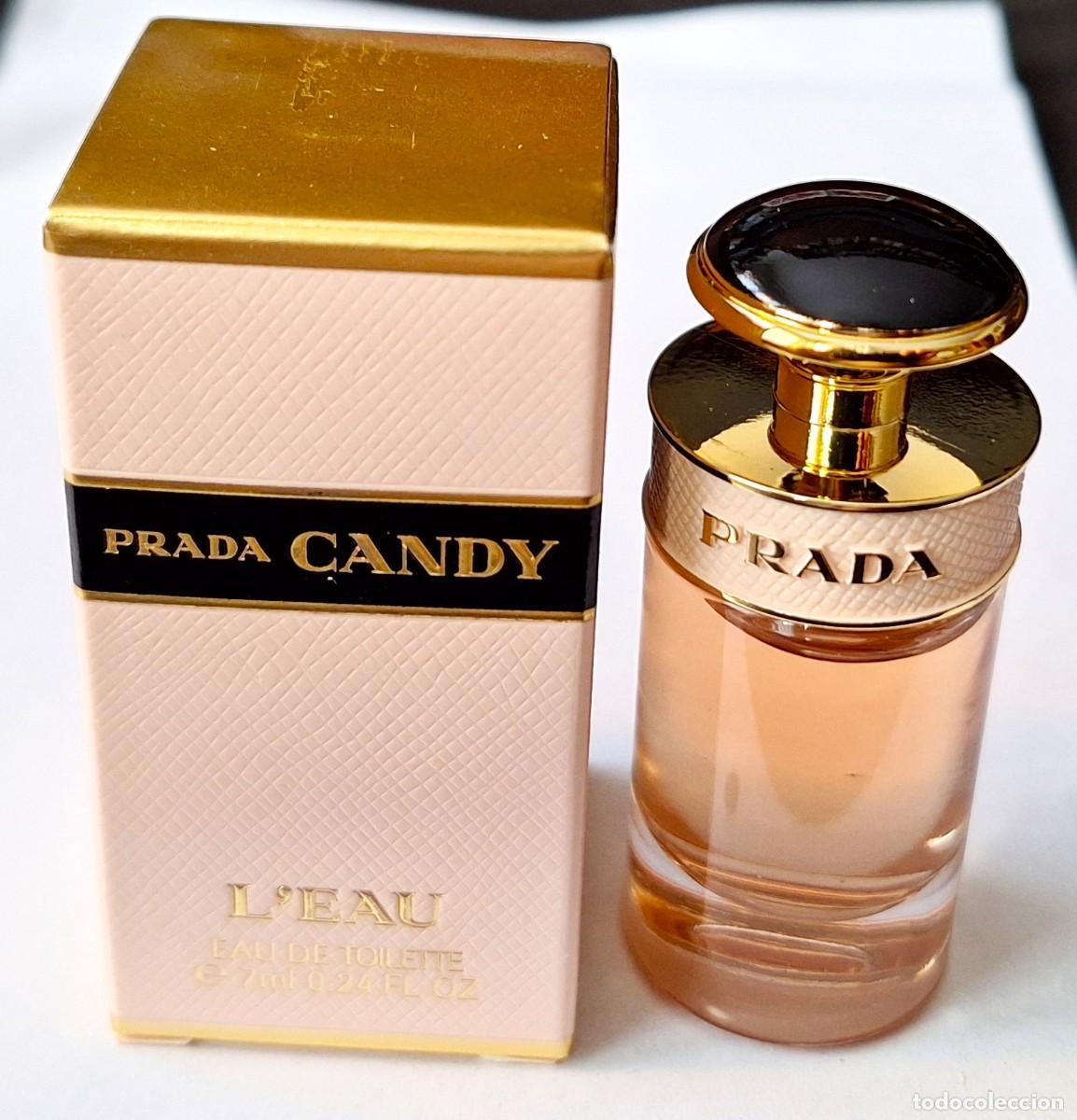 Miniaturas de perfumes antiguos: MINIATURA EAU DE TOILETTE DE 7 ML DE PRADA CANDY L&acute;EAU CON SU ESTUCHE - DIFICIL DE ENCONTRAR
