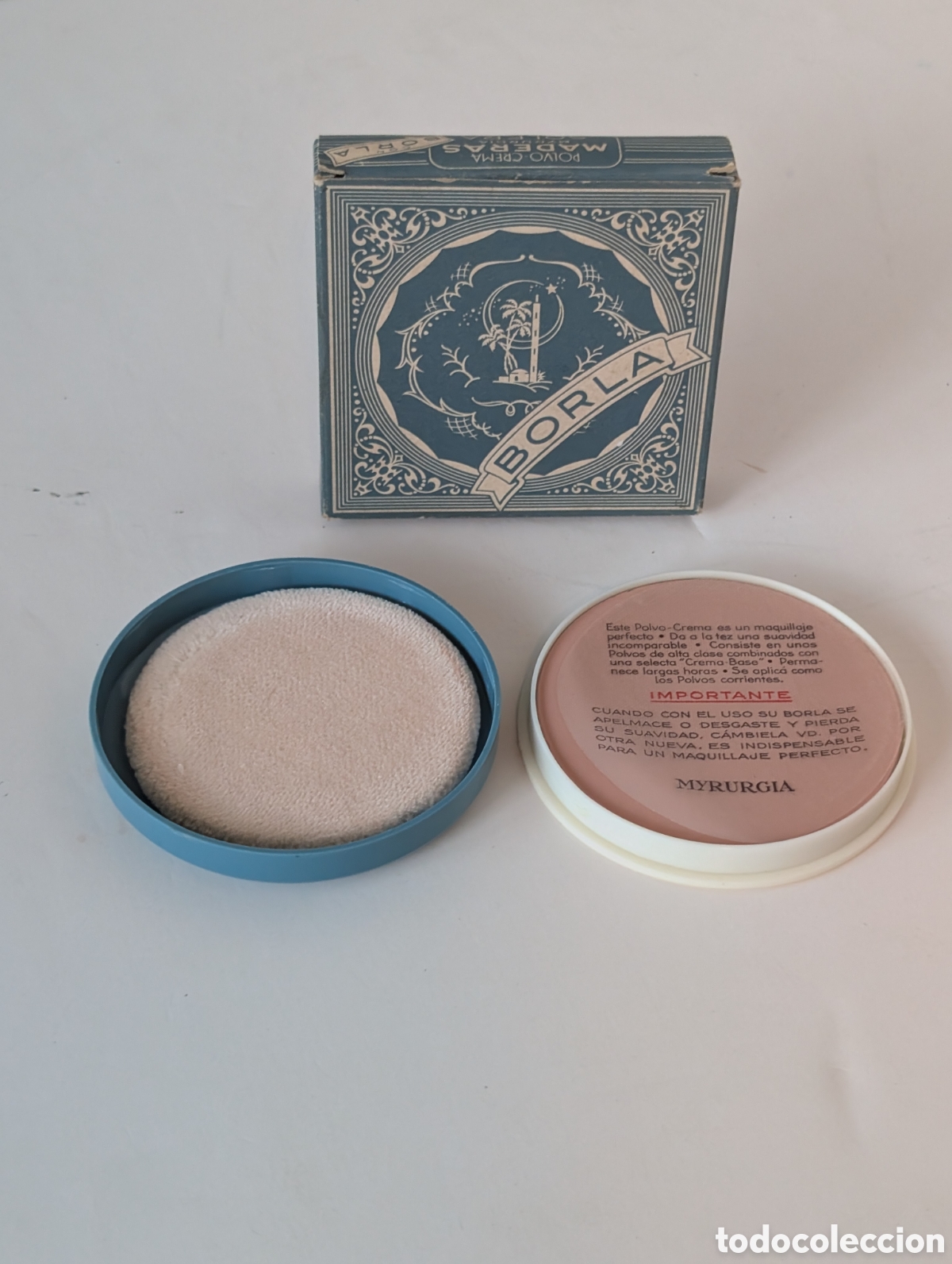 Miniaturas de perfumes antiguos: Antiguo Polvo compacto MADERAS DE ORIENTE de MYRURGIA Recambio Tono Solera Nuevo Completo con Borla