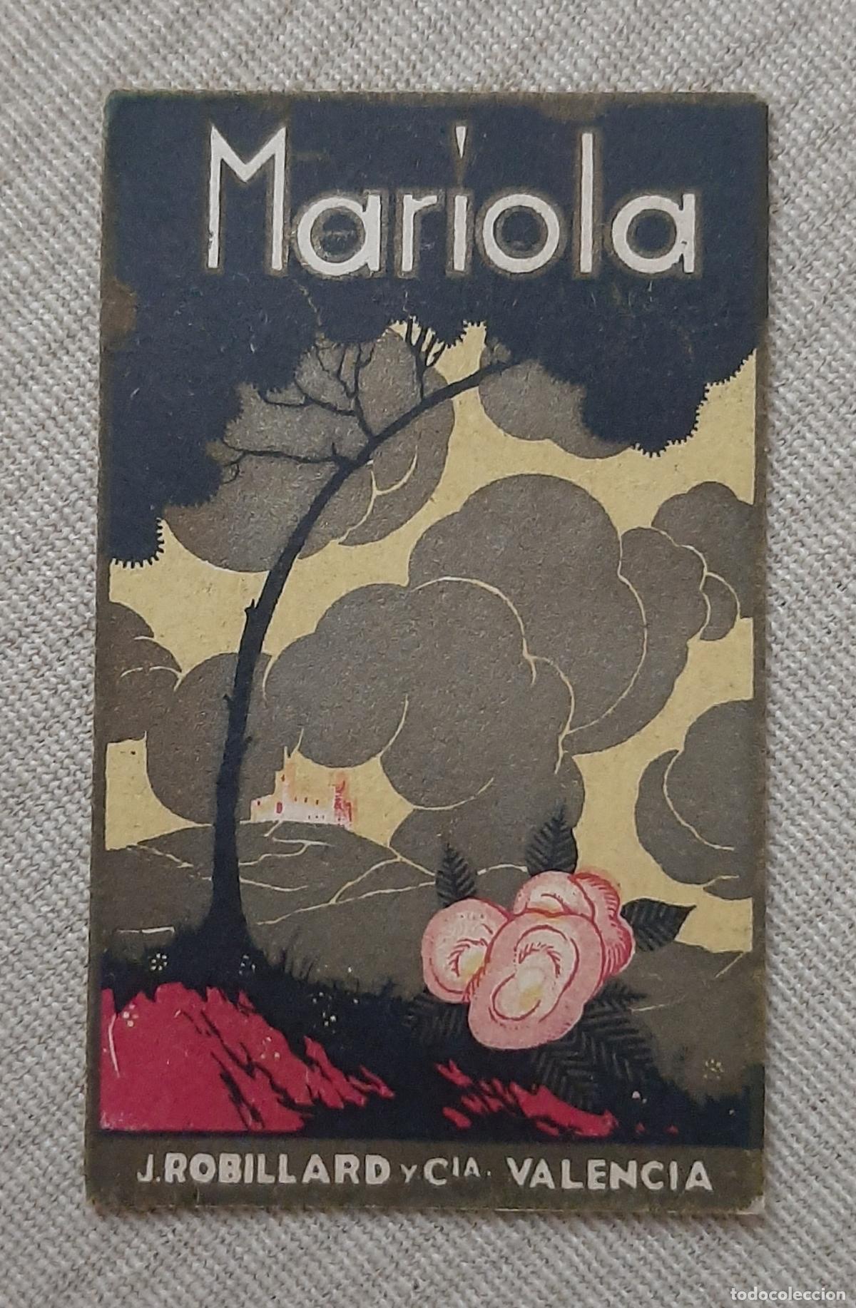 Miniaturas de perfumes antiguos: TARJETA PERFUME ANTIGUA MARIOLA ROBILLARD VALENCIA ORIGINAL