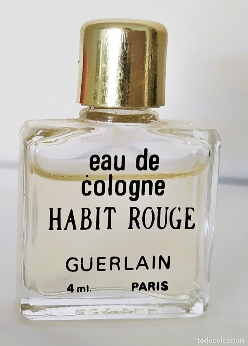 Miniaturas de perfumes antiguos: Miniatura de perfume de colecci&oacute;n Guerlain Habit Rouge Eau de Cologne 4 ml sin caja