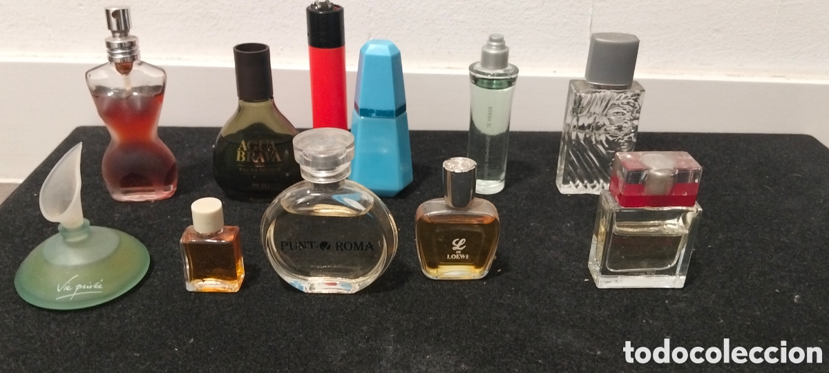 Miniaturas de perfumes antiguos: Lote 10 mini colonias para colecci&oacute;n