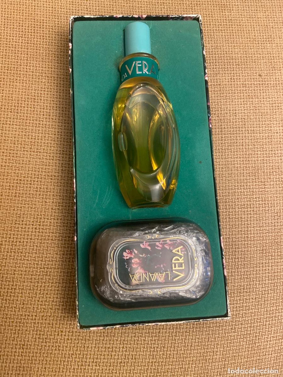 Miniaturas de perfumes antiguos: Estuche colonia antiguo Ver&aacute; Lavanda