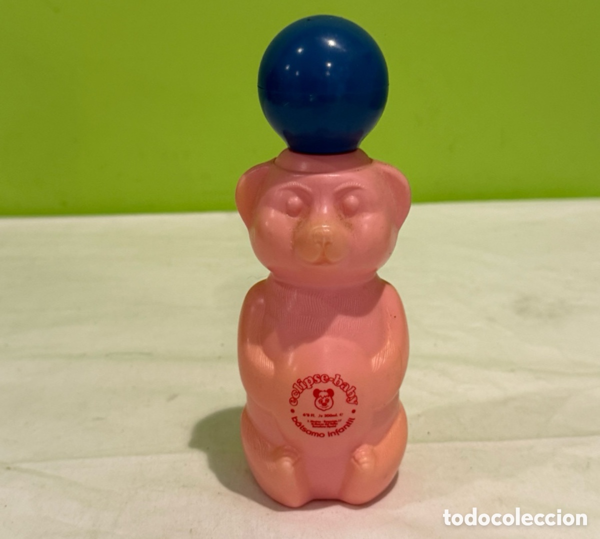 Miniaturas de perfumes antiguos: Antiguo frasco Elipse-Baby B&aacute;lsamo Infantil &ndash; oso rosa &ndash; lleno &ndash; a&ntilde;os 70&ndash;80