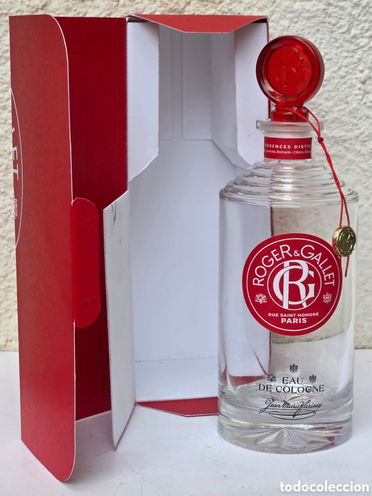 Miniaturen von alten Parf&uuml;men: Botella Frasco vac&iacute;o Roger & Gallet Paris Farina Eau Cologne Decoraci&oacute;n Perfumer&iacute;a Colonia Ba&ntilde;o