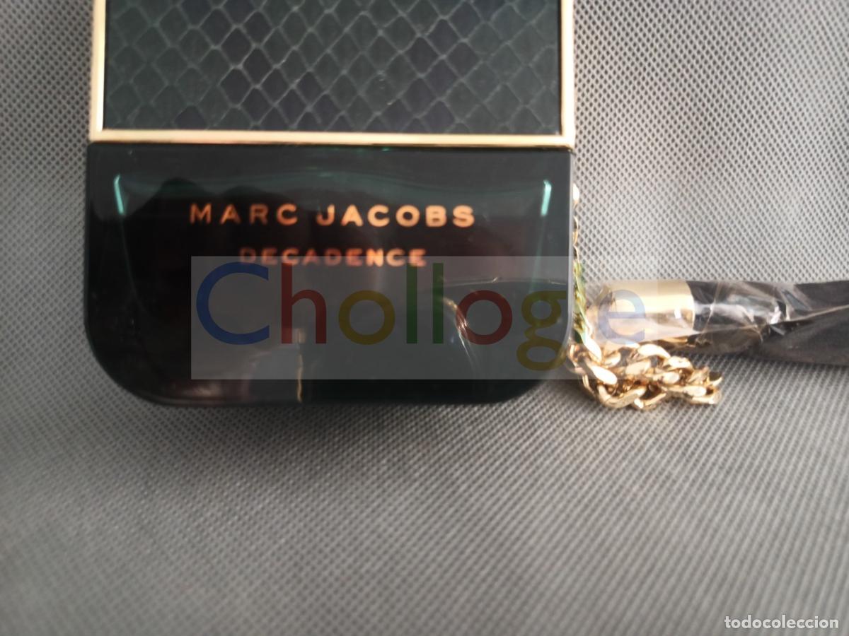 Miniaturas de perfumes antiguos: Marc Jacobs Decadence miniatura perfume frasco bolso con cadena dorada