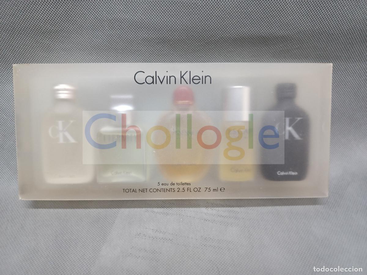 Miniaturas de perfumes antiguos: Calvin Klein estuche colecci&oacute;n 5 miniaturas perfume