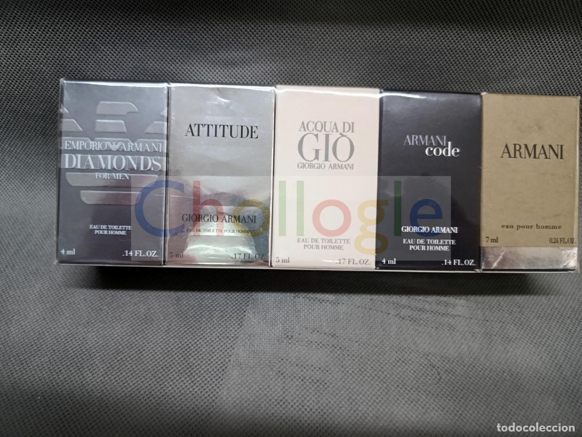 Miniaturas de perfumes antiguos: Giorgio Armani colecci&oacute;n 5 miniaturas hombre Diamonds Attitude Acqua di Gio Code