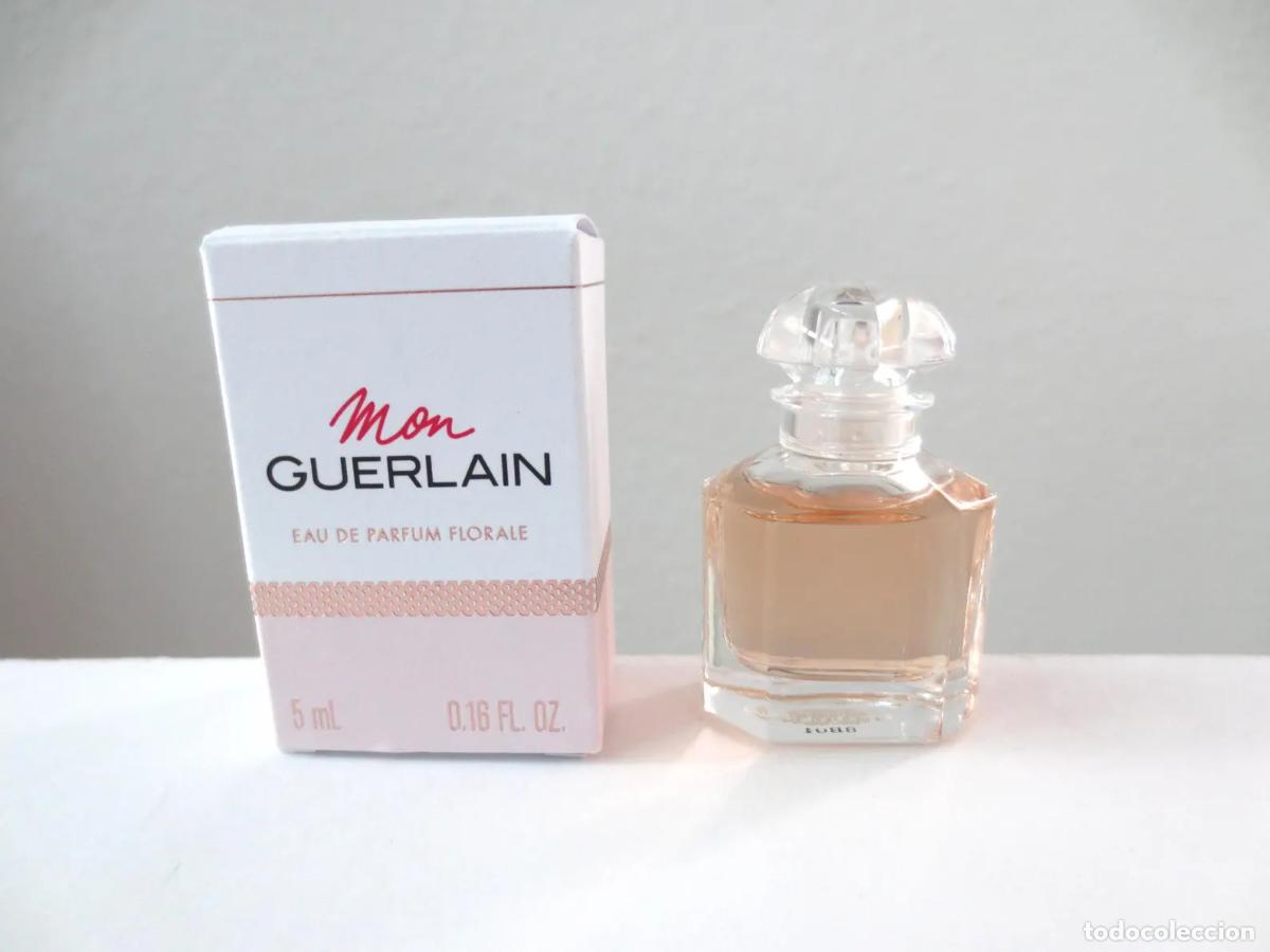 Miniaturas de perfumes antiguos: Eau de parfum floreale Mon Guerlain in miniatura da collezione da 5 ml - flacone mini da 0,17 once
