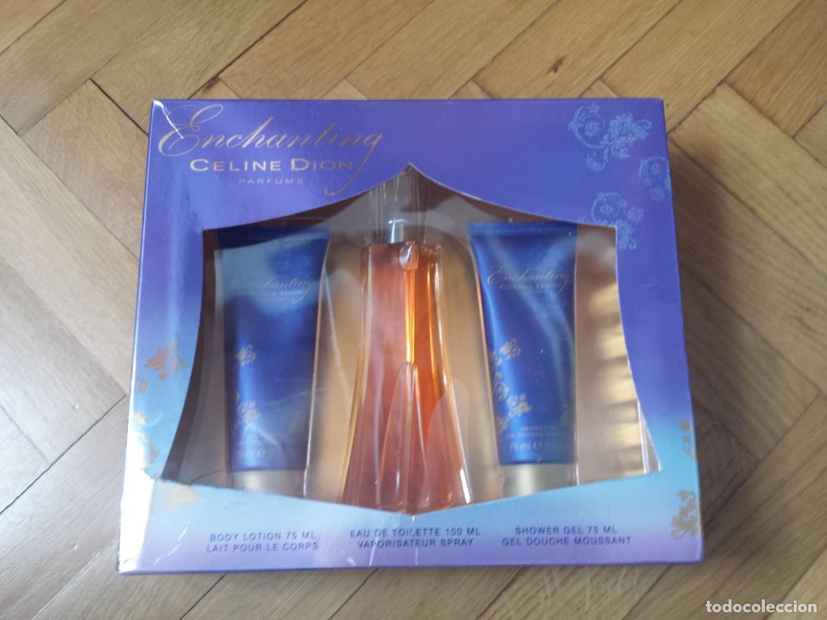 Miniaturas de perfumes antiguos: Perfume Set Celine Dion ENCHANTING con 3 piezas colonia