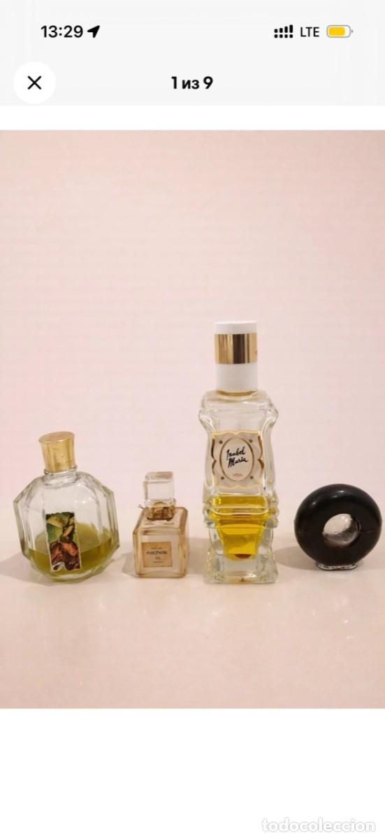 Miniaturas de perfumes antiguos: Lote 4 frascos: Myrurgia Maja, Isabel Mar&iacute;a Vera, Nachele 505 y Nina Ricci