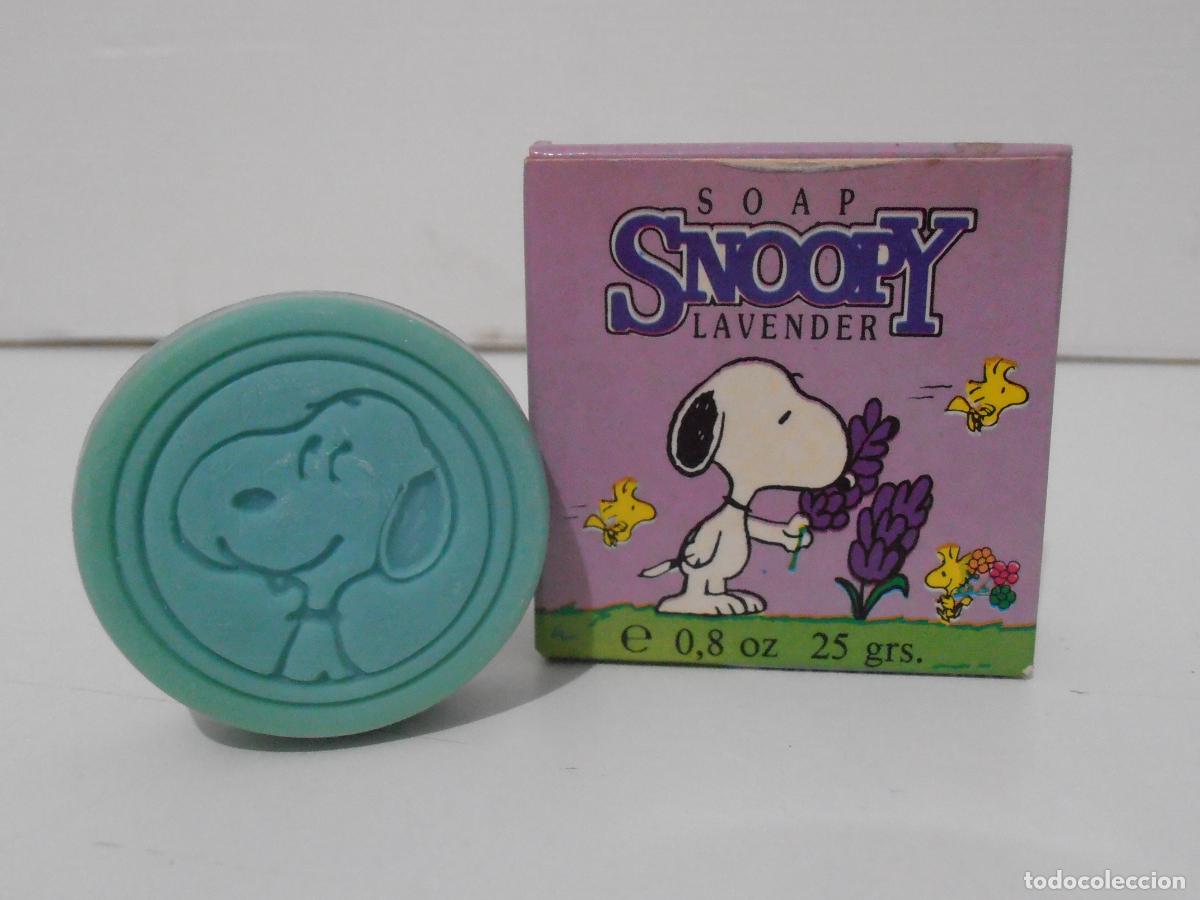 Miniaturas de perfumes antiguos: JABON LAVANDA, SNOOPY, 25 GR, SEGURA PERFUMES, BARCELONA, ANTIGUA DROGUERIA