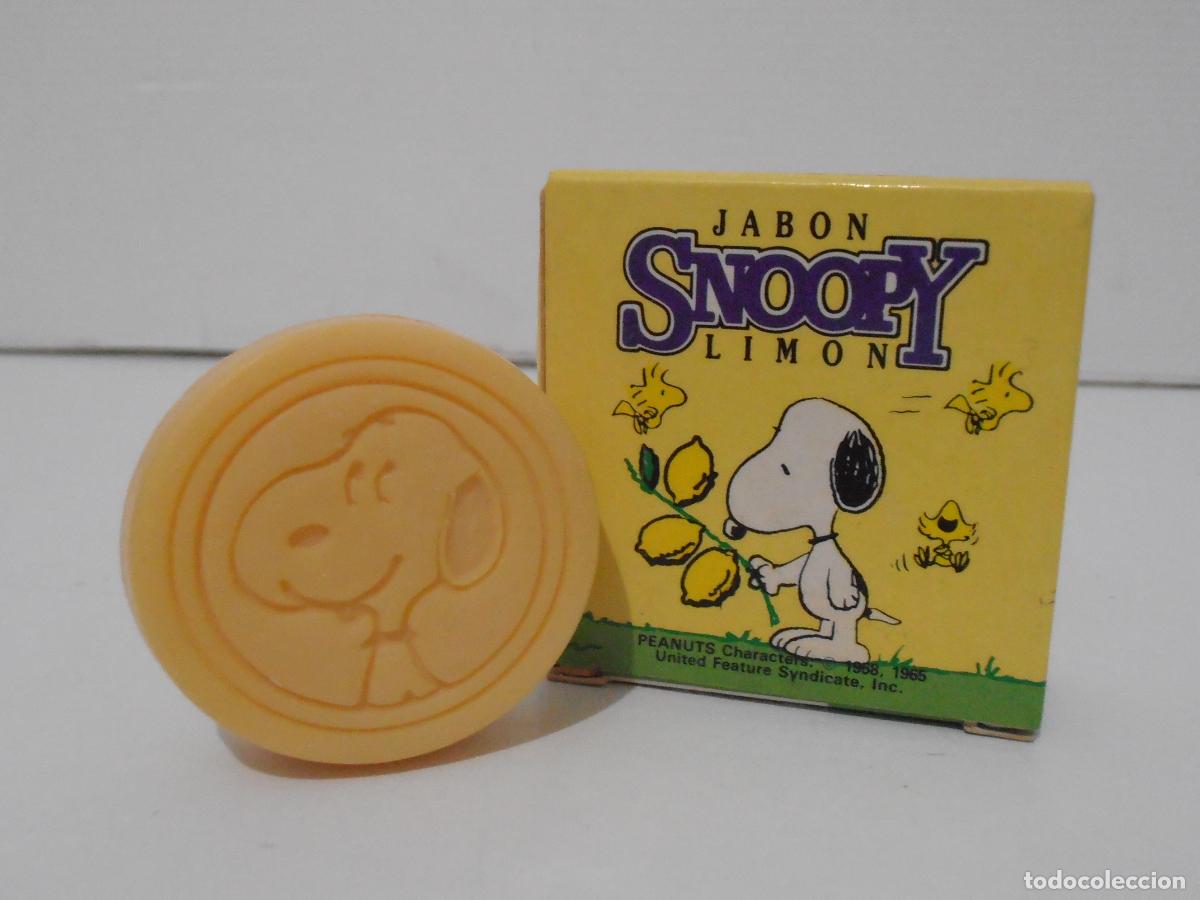 Miniaturas de perfumes antiguos: JABON LIMON, SNOOPY, 25 GR, SEGURA PERFUMES, BARCELONA, ANTIGUA DROGUERIA