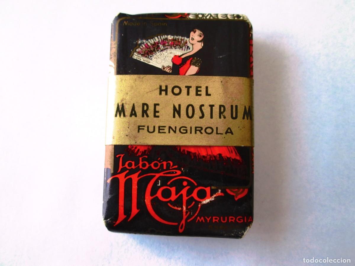 Miniaturas de perfumes antiguos: JABON MINIATURA - MAJA DE MYRURGIA - HOTEL MARE NOSTRUM DE FUENGIROLA MALAGA - 5X3X1