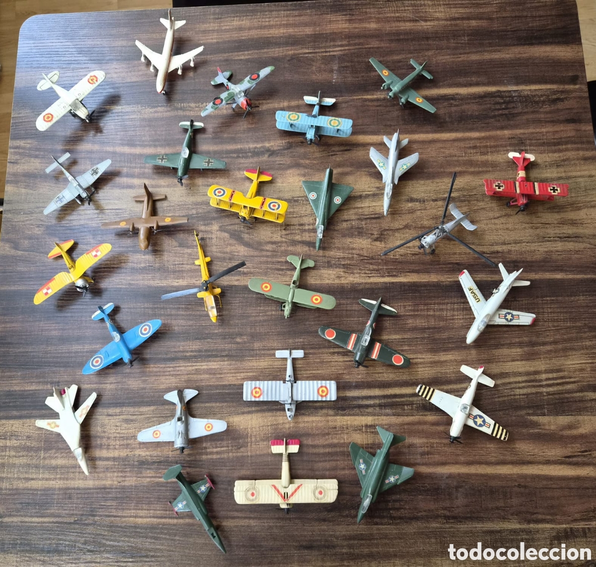 Hobbys: Lote 23 Aviones y Helic&oacute;pteros Metal Vintage - Playme Made in Spain (Ruedas Plegables)