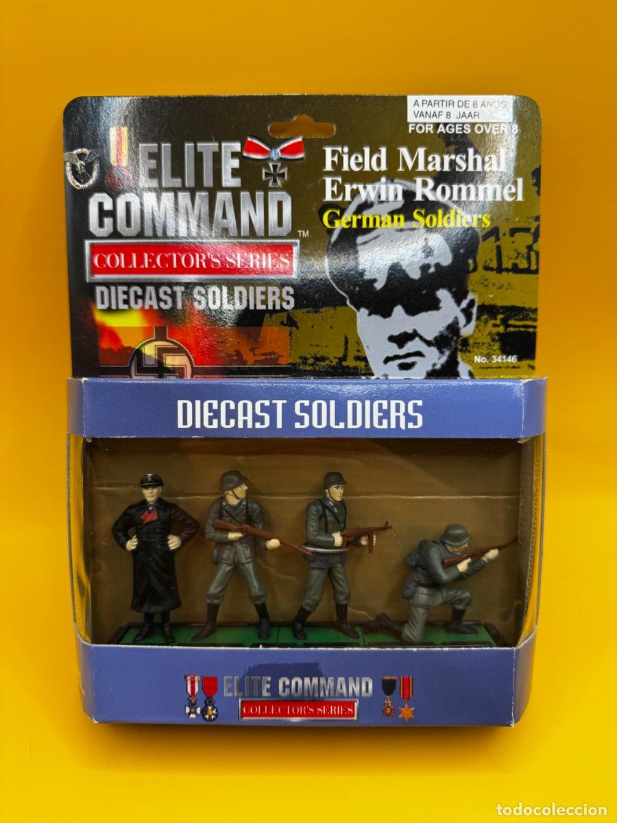 Hobbys: BLUE BOX ELITE COMMAND 34146 &ndash; MARISCAL ROMMEL Y 3 SOLDADOS ALEMANES WWII &ndash; METAL &ndash; BL&Iacute;STER ORIGINAL