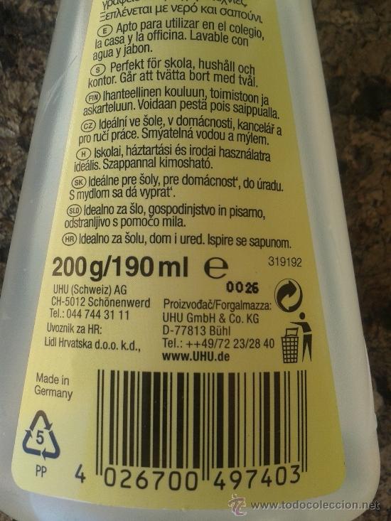 Hobbys: Pegamento a base de agua del fabricante UHU 200g/190ml - Foto 2