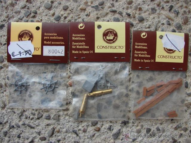 Hobbys: LOTE 3 BOLSAS CON 2 CA&Ntilde;ON, 2 TIMON Y MADERAS PARA MODELISMO  - CONSTRUCTO - Foto 1