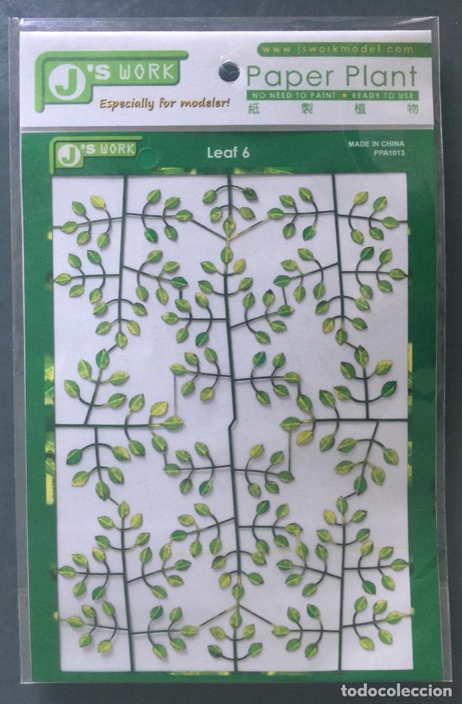 Hobbys: J&acute;S Work Ref PPA1013 Hojas prepintadas en papel Leaf 6 1/24 1/35 1/48 no need to paint - Foto 1