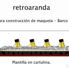 Hobbys: PLANTILLA PARA CONSTRUCCIÓN DE MAQUETA - BARCO TITANIC. Lote 361657125