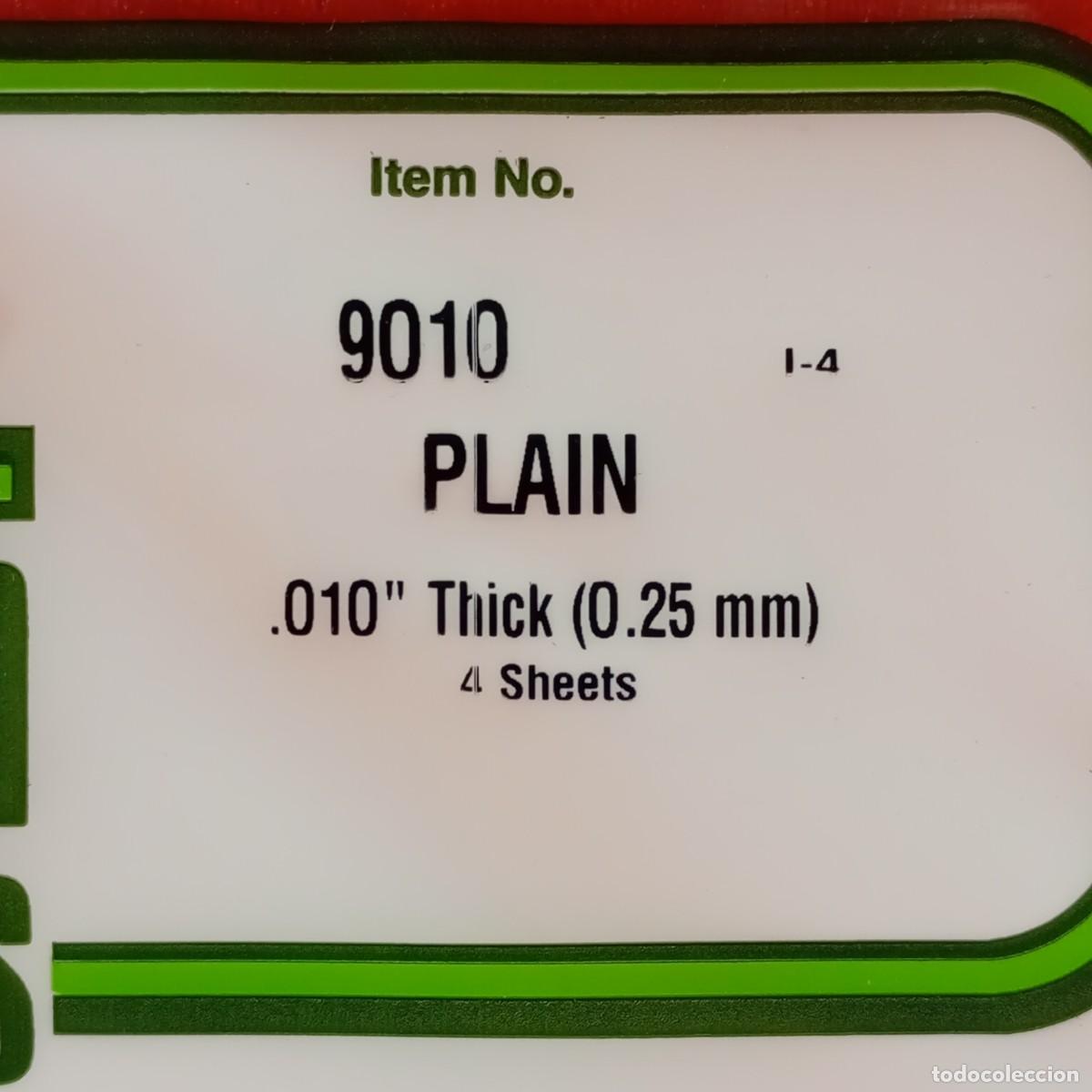 Hobbys: EVERGREEN SCALE MODELS - PLAIN - 010&rdquo; THICK (0.25MM) - 4 SHEETS - REF. 9010 / 2197 - Foto 3