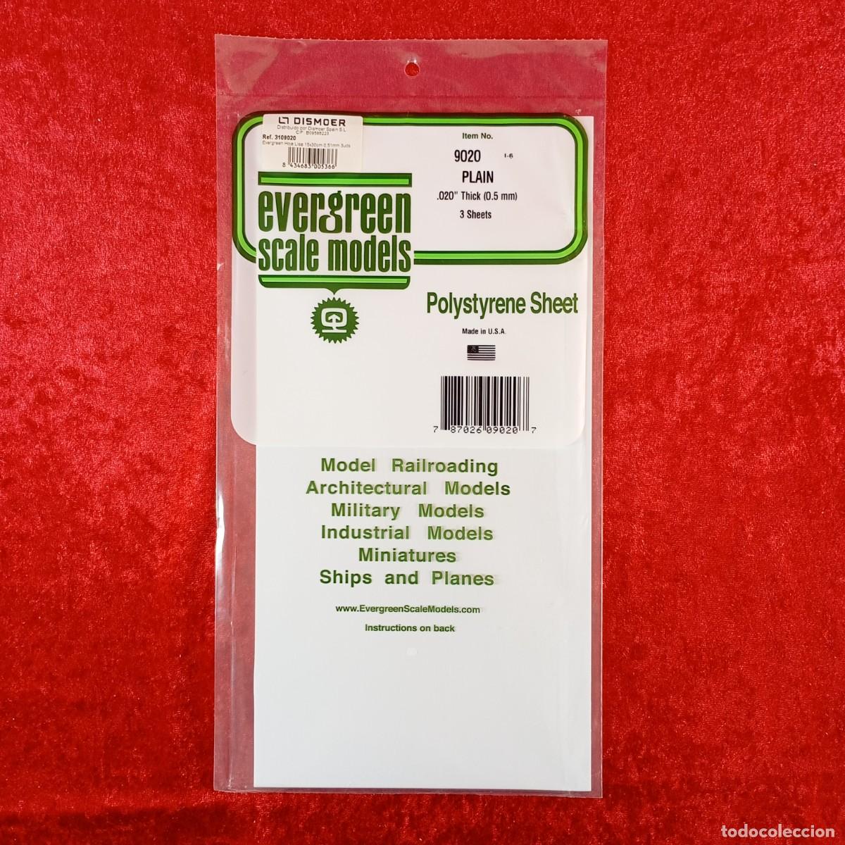 Hobbys: EVERGREEN SCALE MODELS - PLAIN - 020&rdquo; THICK (0.5MM) - 3 SHEETS - REF. 9020 / 2200 - Foto 1