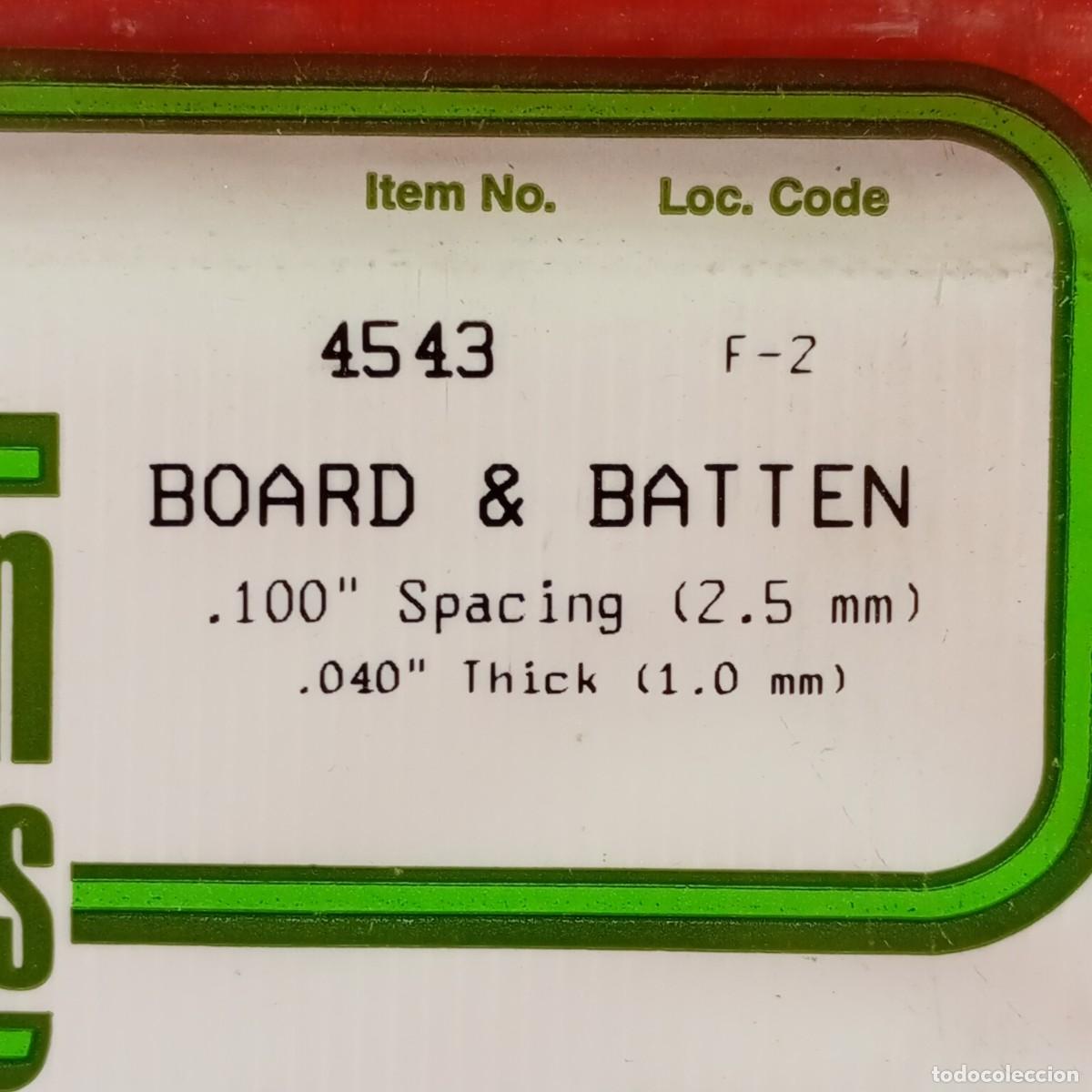 Hobbys: EVERGREEN SCALE MODELS - BOARD & BATTEN - 100&rdquo; SPACING (2.5MM)- 040&rdquo; THICK (1.0MM) -REF. 4543 / 2219 - Foto 3