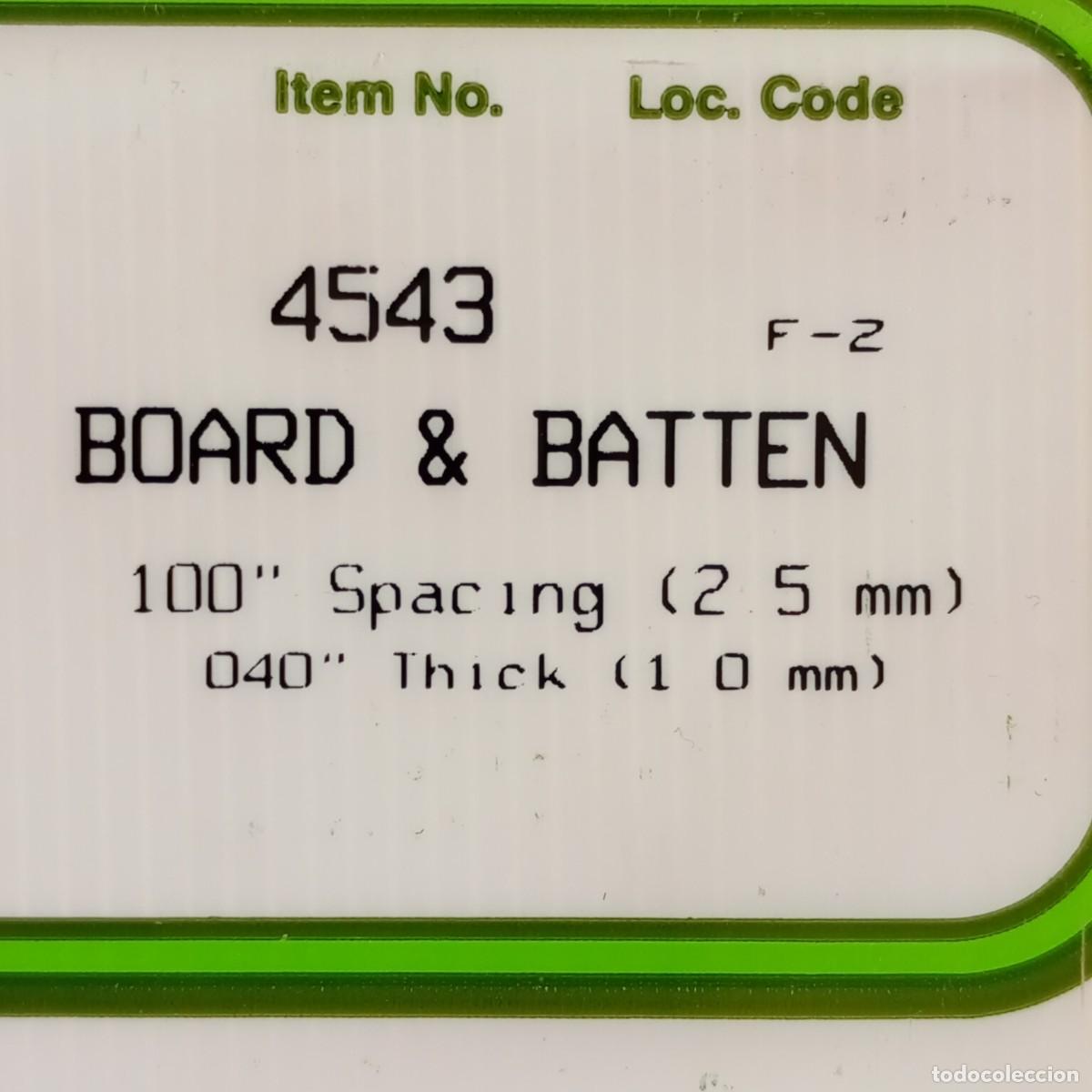Hobbys: EVERGREEN SCALE MODELS - BOARD & BATTEN - 100&rdquo; SPACING (2.5MM)- 040&rdquo; THICK (1.0MM) -REF. 4543 / 2223 - Foto 3