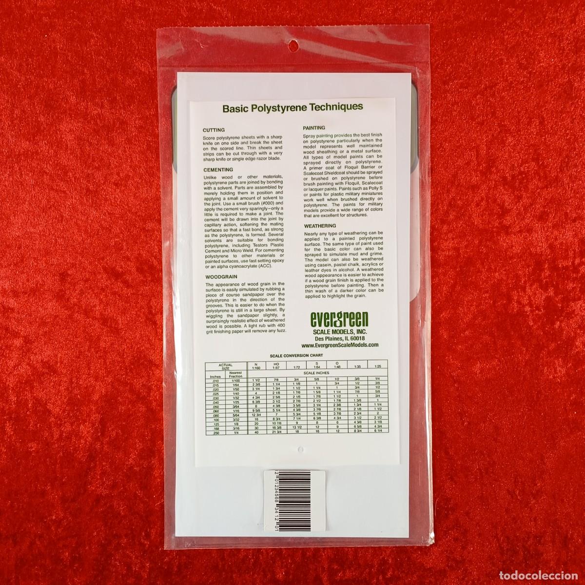 Hobbys: EVERGREEN SCALE MODELS - PLAIN - 060&rdquo; THICK (1.5MM) - 1 SHEET - REF. 9060 / 2226 - Foto 2