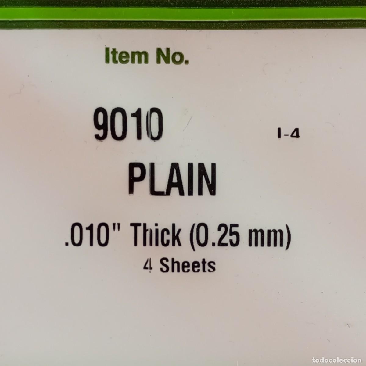 Hobbys: EVERGREEN SCALE MODELS - PLAIN - 010&rdquo; THICK (0.25MM) - 4 SHEETS - REF. 9010 / 2231 - Foto 3