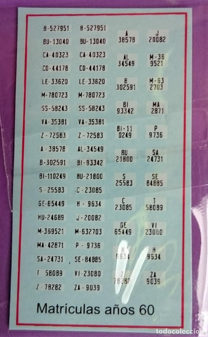Hobbys: 1/87 HO DECALS MATR&Iacute;CULAS ESPA&Ntilde;A A&Ntilde;OS 60 - Foto 1