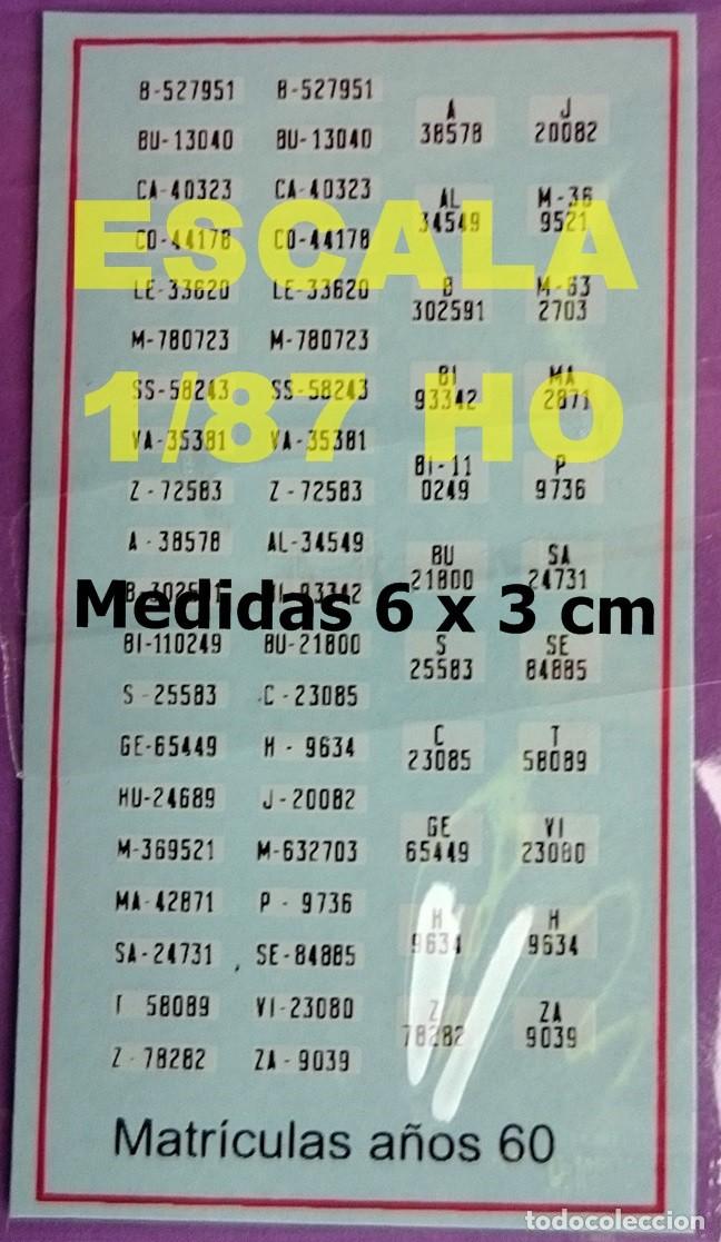 Hobbys: 1/87 HO DECALS MATR&Iacute;CULAS ESPA&Ntilde;A A&Ntilde;OS 60 - Foto 3