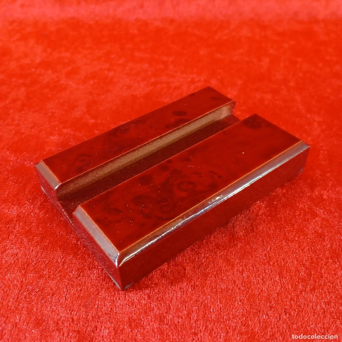 Hobbys: SOPORTE RECTANGULAR DE CAOBA - ACABADO BRILLANTE - 9 X 6 X 1,5 CM / 1435 - Foto 1