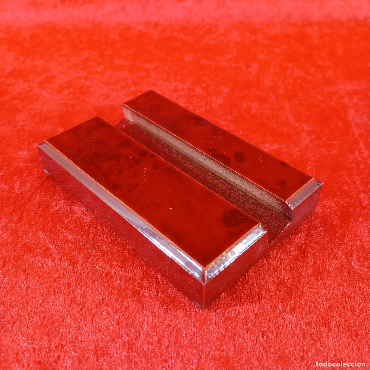 Hobbys: SOPORTE RECTANGULAR DE CAOBA - ACABADO BRILLANTE - 9 X 6 X 1,5 CM / 1435 - Foto 2