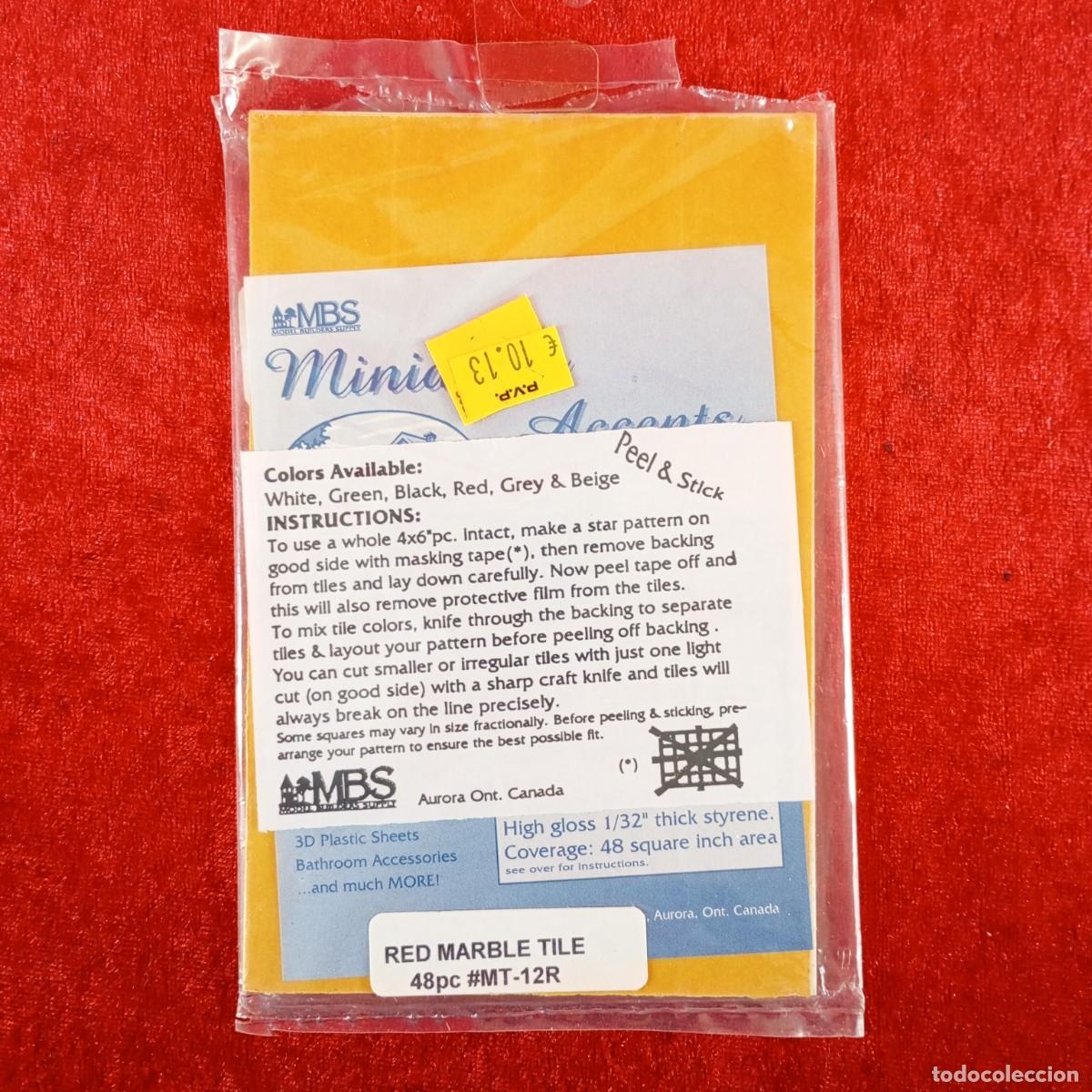 Hobbys: MODEL BUILDERS SUPPLY - RED MARBLE TILE - 48 PIEZAS - REF. #MT-12R - MODELISMO / 8311 - Foto 2
