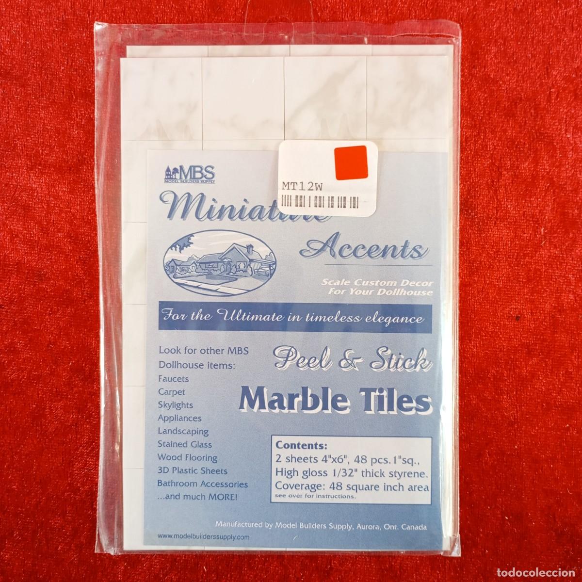 Hobbys: MODEL BUILDERS SUPPLY - WHITE MARBLE TILE - 48 PIEZAS - REF. #MT-12W - MODELISMO / 8312 - Foto 1