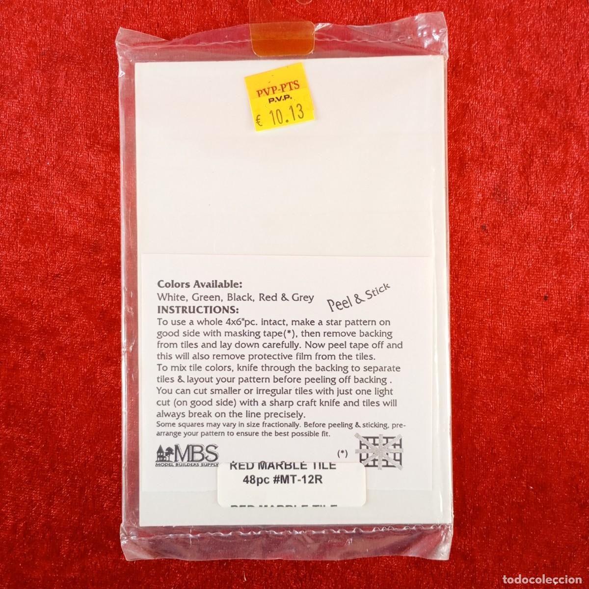 Hobbys: MODEL BUILDERS SUPPLY - RED MARBLE TILE - 48 PIEZAS - REF. #MT-12R - MODELISMO / 8313 - Foto 2