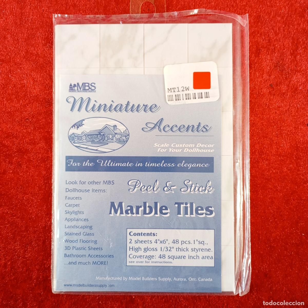 Hobbys: MODEL BUILDERS SUPPLY - WHITE MARBLE TILE - 48 PIEZAS - REF. #MT-12W - MODELISMO / 8315 - Foto 1