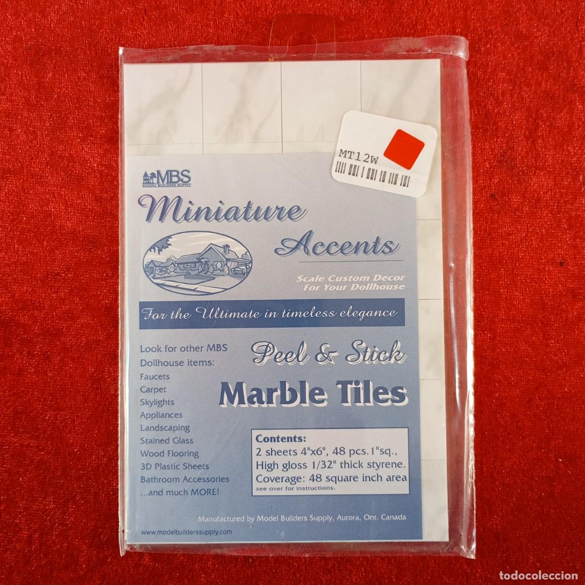 Hobbys: MODEL BUILDERS SUPPLY - WHITE MARBLE TILE - 48 PIEZAS - REF. #MT-12W - MODELISMO / 8318 - Foto 1