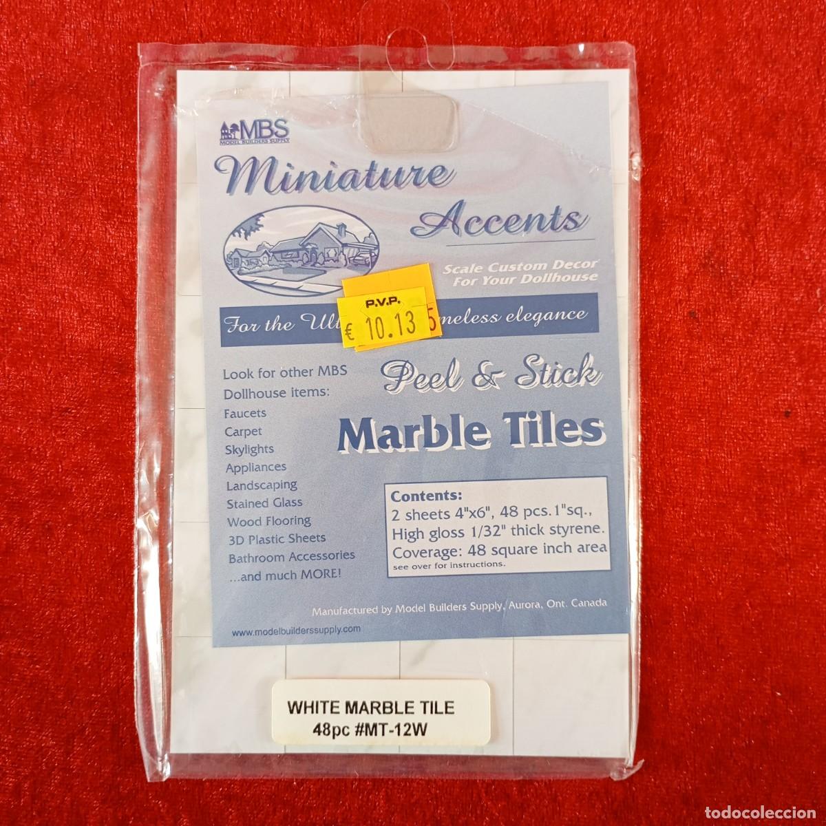 Hobbys: MODEL BUILDERS SUPPLY - WHITE MARBLE TILE - 48 PIEZAS - REF. #MT-12W - MODELISMO / 8319 - Foto 1
