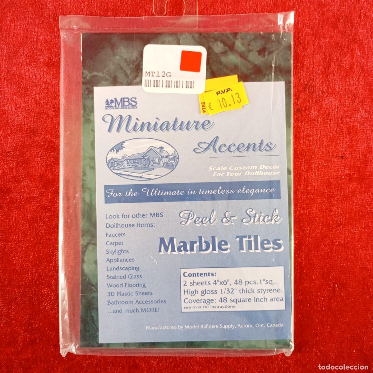 Hobbys: MODEL BUILDERS SUPPLY - GREEN MARBLE TILE - 48 PIEZAS - REF. #MT-12G - MODELISMO / 8322 - Foto 1