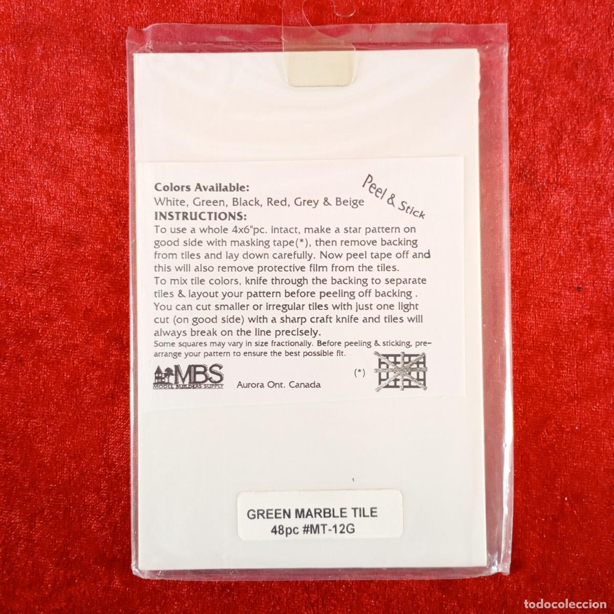 Hobbys: MODEL BUILDERS SUPPLY - GREEN MARBLE TILE - 48 PIEZAS - REF. #MT-12G - MODELISMO / 8322 - Foto 2
