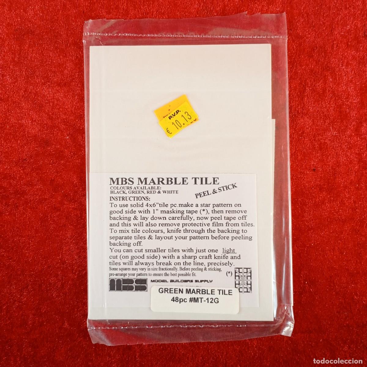 Hobbys: MODEL BUILDERS SUPPLY - GREEN MARBLE TILE - 48 PIEZAS - REF. #MT-12G - MODELISMO / 8325 - Foto 2