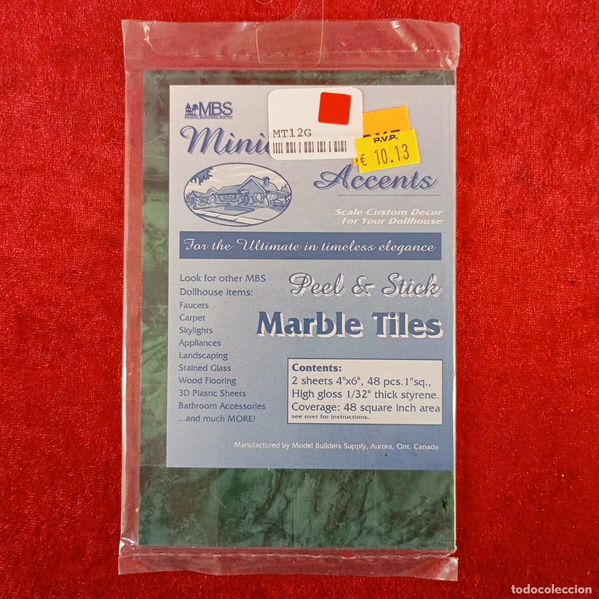 Hobbys: MODEL BUILDERS SUPPLY - GREEN MARBLE TILE - 48 PIEZAS - REF. #MT-12G - MODELISMO / 8326 - Foto 1