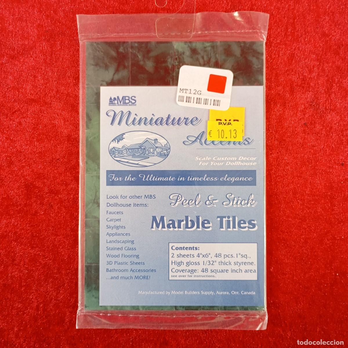 Hobbys: MODEL BUILDERS SUPPLY - GREEN MARBLE TILE - 48 PIEZAS - REF. #MT-12G - MODELISMO / 8328 - Foto 1