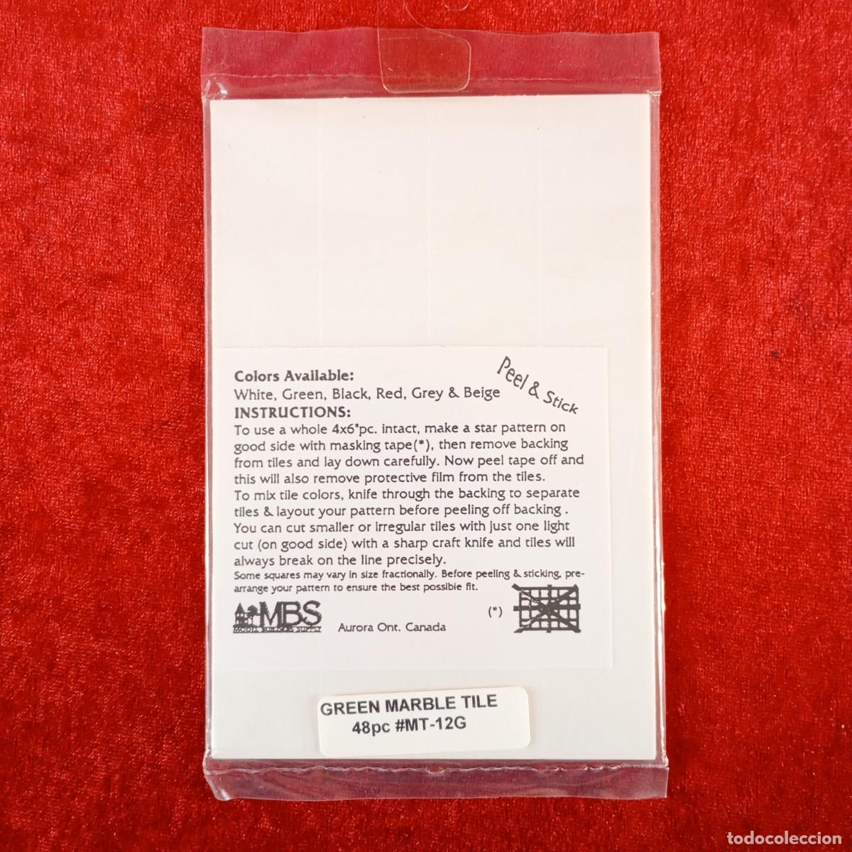 Hobbys: MODEL BUILDERS SUPPLY - GREEN MARBLE TILE - 48 PIEZAS - REF. #MT-12G - MODELISMO / 8328 - Foto 2