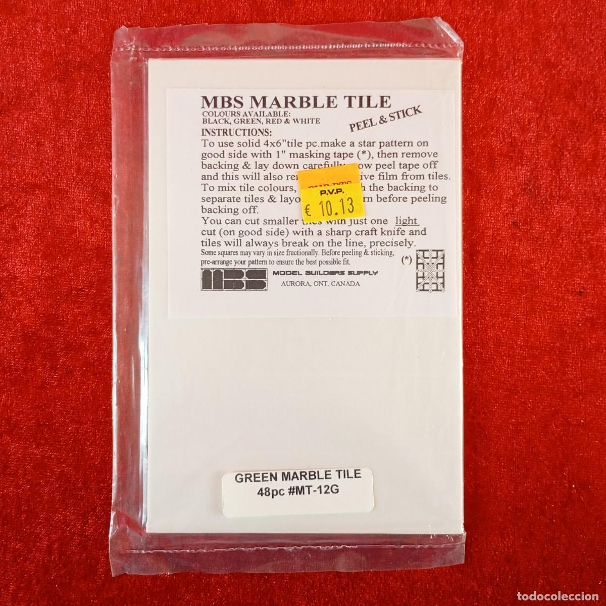 Hobbys: MODEL BUILDERS SUPPLY - GREEN MARBLE TILE - 48 PIEZAS - REF. #MT-12G - MODELISMO / 8329 - Foto 2